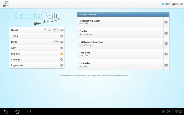 Karaokeparty.com android App screenshot 1